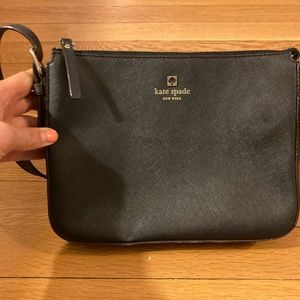 Black Kate Spade shoulder bag, used but in good condition